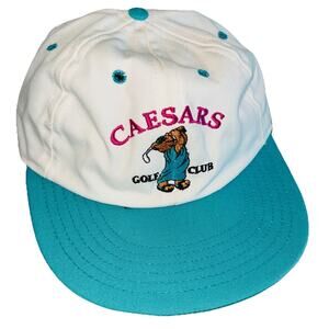 NEW Vintage Caesar's Palace Casino Golf Club Hat Leather Strapback Toga Bear